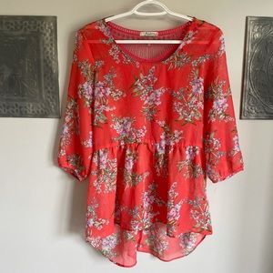 FREEBIRD SHEER FLORAL TUNIC